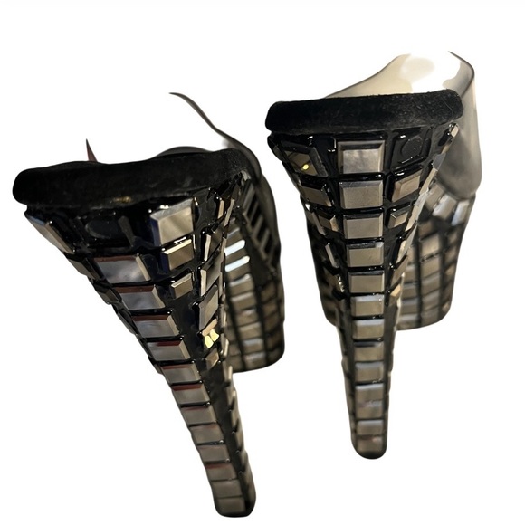 PLEASER SKY-301MR Mirrored Tile Platform Slide Sandals Size 5 FLAWED - Picture 7 of 13